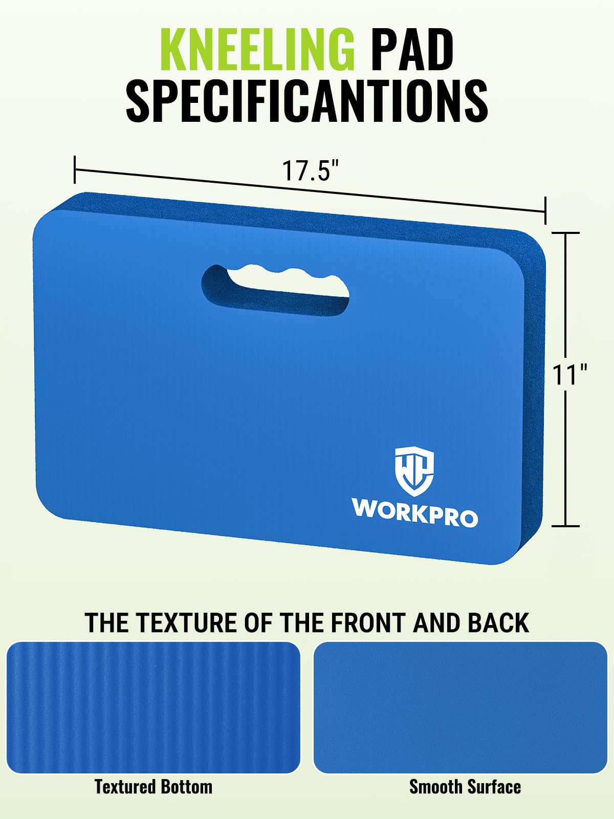 WORKPRO Extra Thick Kneeling Pad, 2-Pack, 17.5 x 11 x 1.5 in, Blue