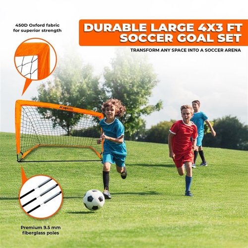 Portable Soccer Goals – Set of 2 | Durable, Easy-to-Set-Up Kids Soccer Nets for Backyard & Outdoor Play | Ideal Gift for Young Soccer Players