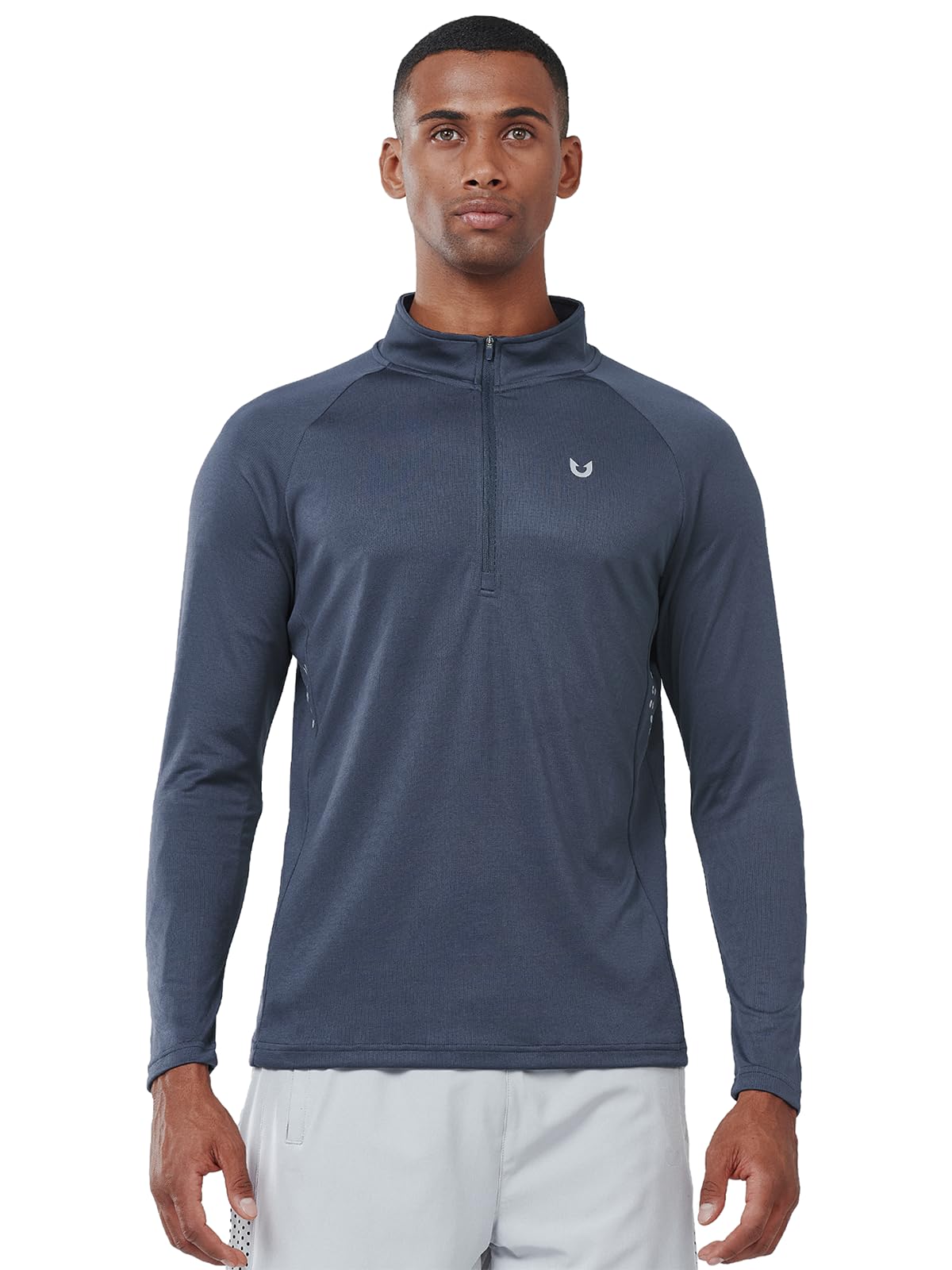 NORTHYARD Men's Quarter Zip Pullover Athletic Running 1/4 Zip Long Sleeve Pullovers Quick Dry Lightweight Tennis Gym Shirts COOLGREY XL
