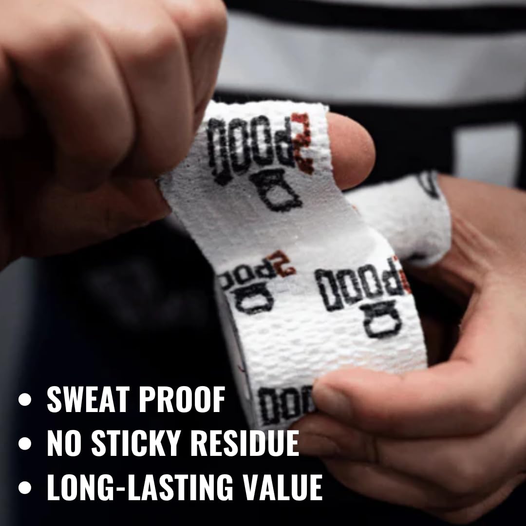 2POOD Lift Heavy Weightlifting Tape 3-Pack | Crossfit Weightlifting Tape | Premium Adhesive Tape for Weightlifters | Easy Stretch & Flexible for Non-Slip Lifting (White)