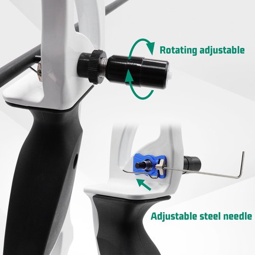 HANDBAIGE Archery Arrow Rest and Cushion Plunger Aluminum Magnetic Arrow Rest Adjustable Bow Plunger with Teflon Button for Recurve Bow Longbow (Blue Arrow Rest+Plunger)