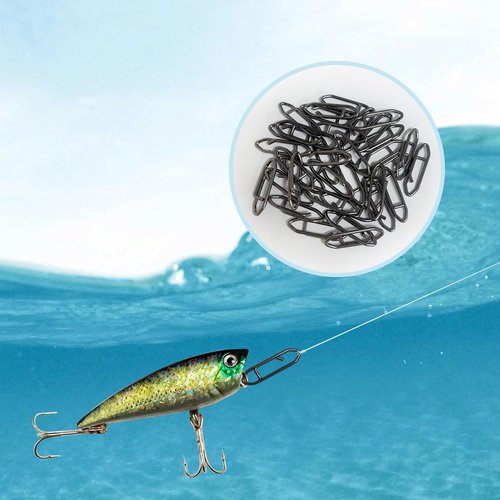 QHAJRYYC 50 Pack Fishing Speed Clips, High Strength Stainless Steel Speed Clip, Fishing Stealth Power Speed Clips, Stainless Steel Quick Change Clip, Fishing Clips Quick Change (1.8cm)