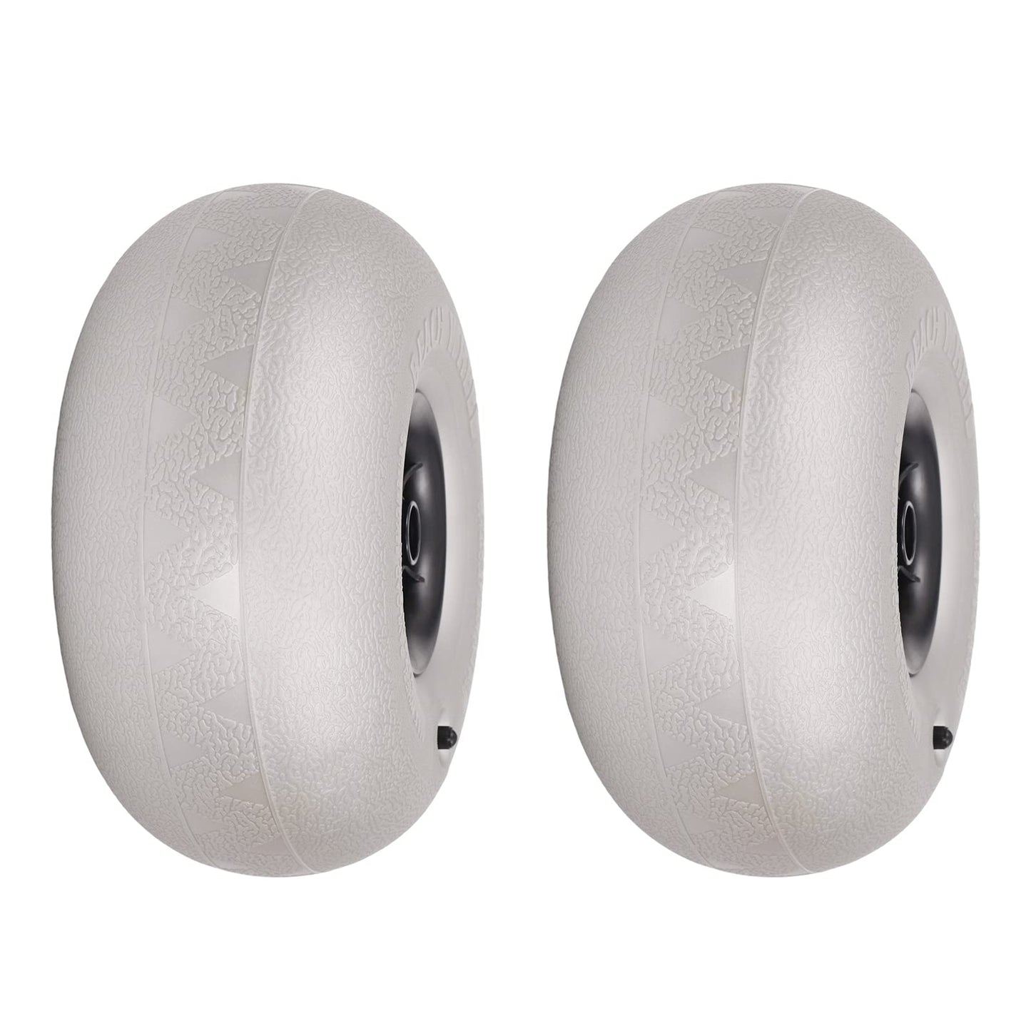 2 Pcs 10" Beach Cart Replacement Balloon Tires, Beach Wagon Wheels with Axle Hole 20mm Fits for Wheelbarrow Beach Buggy Kayak Trolley Dolly Canoe Carts Buggy