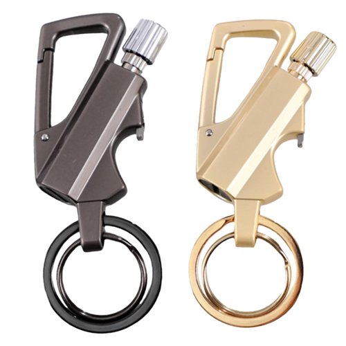 FALLCHILL Permanent Match Infinity Lighter, Keychain Lighter Match Strike, Reusable Waterproof Windproof, Multitool Bottle Opener Included, Camping Tool (Sliver+Black)