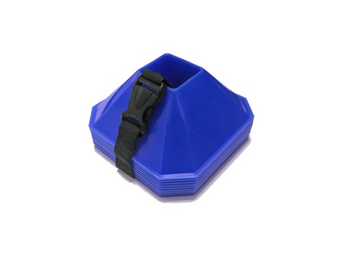 Pro Square Training Cones (Set of 10) 6x6 Inch Training Cones with Carry Strap for Plyometric and Agility Training, Soccer, Football, Basketball, (Orange)