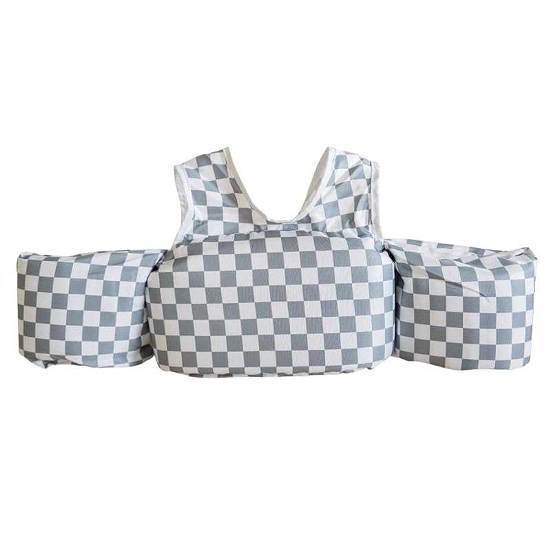 Toddler Swim Vest - Sage Checker Puddle Jumper | Adjustable, Comfortable Water Wings