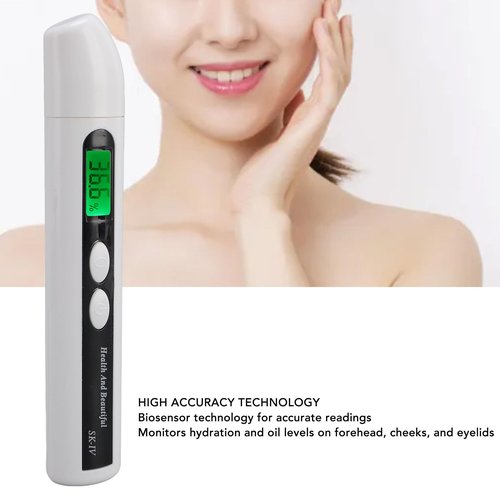 Skin Hydration Tester Meter Digital LCD Display Backlight for Facial Care Analysis Facial Hydration Detector Digital Skin Oil Tester Skin Hydration Tester Skin Hydration Meter