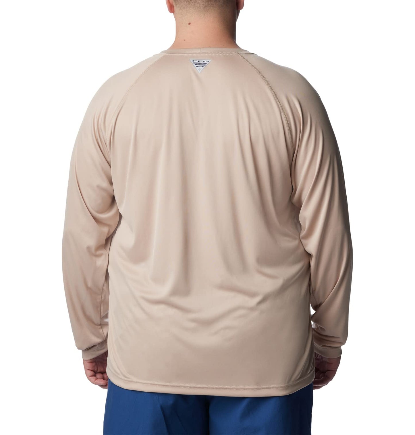 Columbia Men's Terminal Tackle Long Sleeve Shirt, Ancient Fossil/Carbon Logo, 1X Big