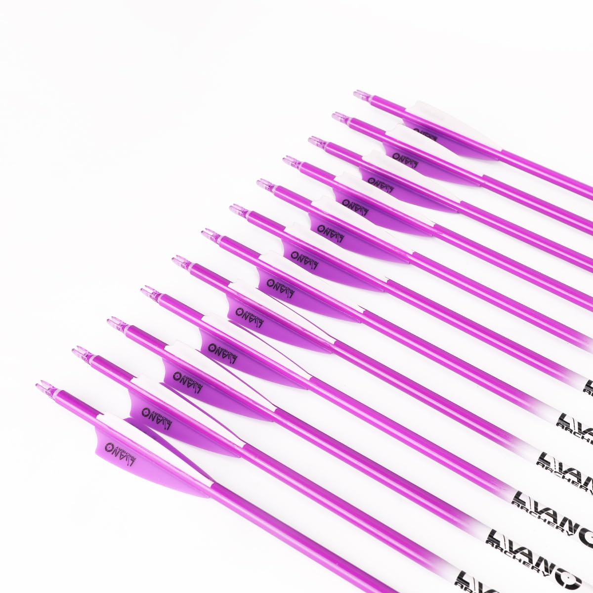 LWANO Carbon Arrow Archery 30inch Hunting Target Practice Arrows for Compound & Recurve Bow Spine 500 with Removable Tips (Pack of 12) (Purple, 31Inch)