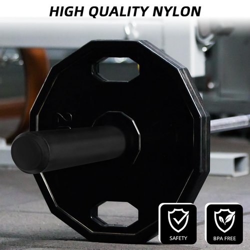 sunmeg Olympic Adapter Sleeve 8 inch(2 PCS), Converts 1" Standard Weight Plate Posts/Bars to 2" Olympic Bars/Posts Heavy Duty Nylon for Workout