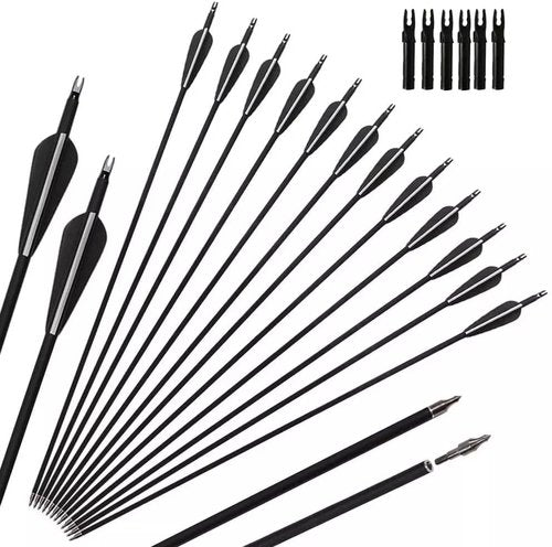 Archery 51" Takedown Recurve Bow, 12PCS 28" Carbon Arrows, Draw Weight 30/40lbs Hunting Black Long, Hunting for Youth & Beginner, Right Left Hand (Recurve Bow & 12PCS 28" Carbon Arrows, 30LBS)