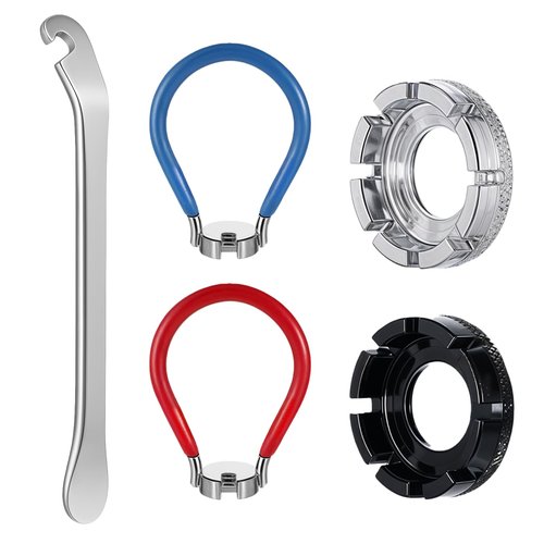 Bruislard Universal Spoke Torque Wrench, 5 Pieces Bicycle Spoke Wrench, Portable Spokes Tool Kit for Adjust Bicycle Wheel Tension