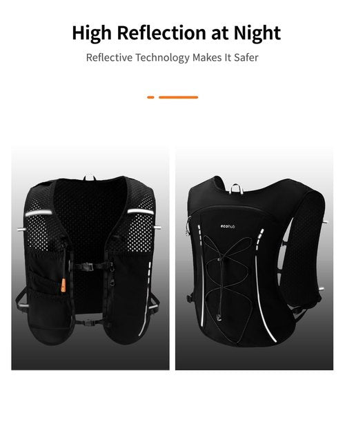 ECOHUB Running Hydration Vest Backpack,Lightweight Breathable Pack with 2L Water Bladder Bag Daypack for Hiking Trail Running Cycling Race Marathon for Women Men (Black)
