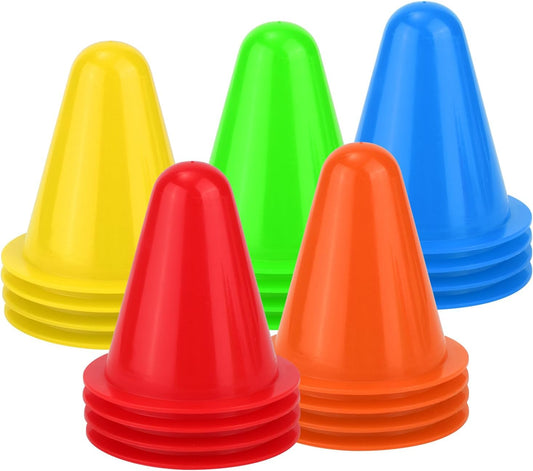 20pcs Soccer Cones, 3.15 Inch Mini Practice Cones Sports Cones Field Markers Cones Basketball Cones Training Cones for Outdoor Indoor Basketball Football Footwork Training