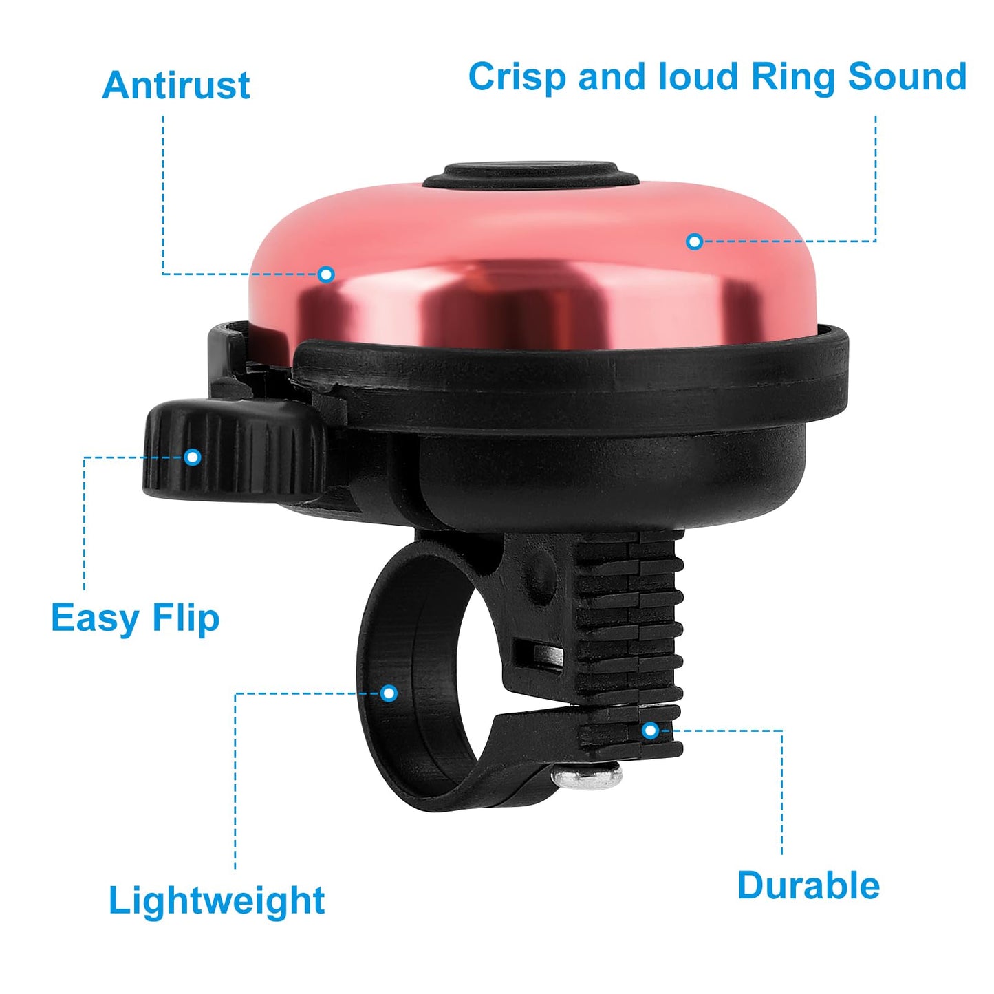 Accmor Classic Bike Bell, Aluminum Bicycle Bell, Loud Crisp Clear Sound Bicycle Bike Bell for Adults Kids