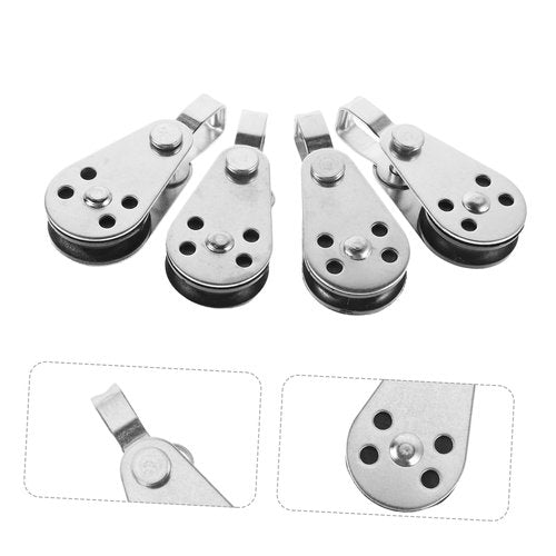 SOLUSTRE Collection 4pcs Stainless Steel Nylon Marine Pulley Blocks Boat Rigging Kit