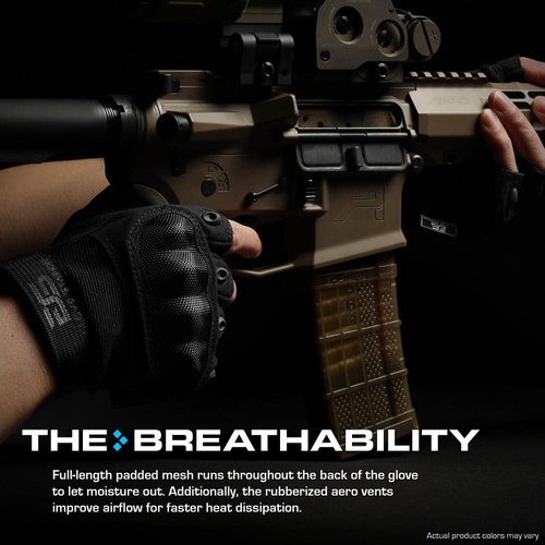 Glove Station- Fingerless Knuckle Tactical Gloves for Men - Motorcycle Gloves for Tactical Shooting, Airsoft, Hunting, Police Work and Hiking - Black/X-Large