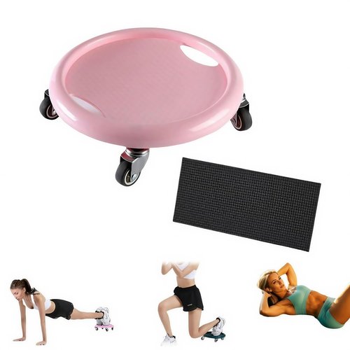 Ab Roller Wheel,Ab Roller for Women Men Board,Abdominal Wheel Ab Roller, Roller with Elbow Support,for Full Body Fat Burning Tummy Weight Control Gym or at Home Workout Equipment (Pink)