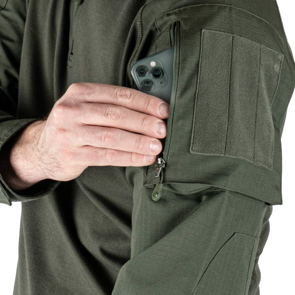 LA Police Gear LAPG Men's Combat Shirt, Long Sleeve Combat Shirt for Men, Comfortable & Lightweight Uniform Shirt