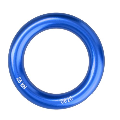 YAPJEB Rappel Ring 25kN for Rock Climbing Arborist, O-Ring Rescue Hammock Rappelling Rope and Slackline Loop, Friction Saver Equipment(Blue)