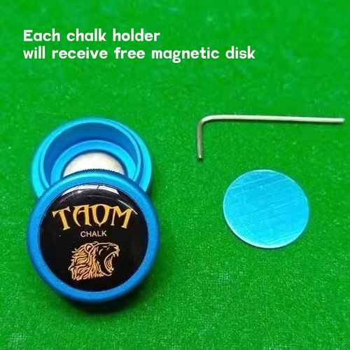 YEUEK TAOM Pool Chalk Holder Round Shaped Practical Tool Billiards Accessories Magnetic Mini Chalk Tip Case Container Round Box Billiards
