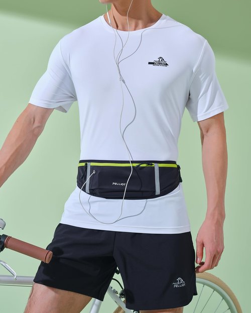 PELLIOT Running Belt for Women Men Slim Fanny Pack Phone Money Waist Pack Belt Bag for Hiking Cycling Exercise Running Black Neon Green