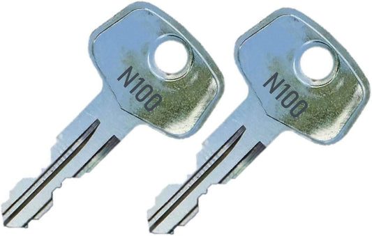 2 Thule N100 Replacement Keys - Roof Racks, Rails, Cargo Box, Carriers, Crossbars, Haulers, Bags (Codes N001-N250 or N001R-N250R) Better Than OEM!