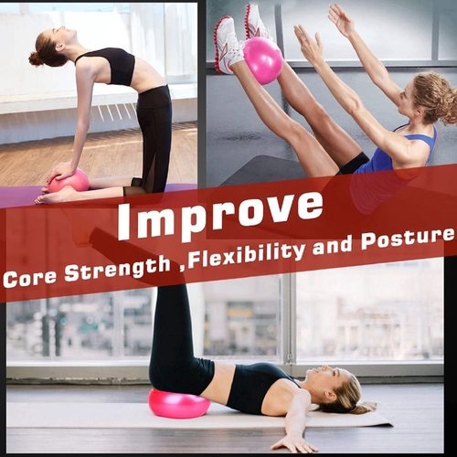 ElwynnLane 9 Inch Exercise Pilates Ball Mini Exercise Barre Ball for Yoga,Stability Exercise Training Gym Anti Burst and Slip Resistant Balls Physical Therapy Improves Balance