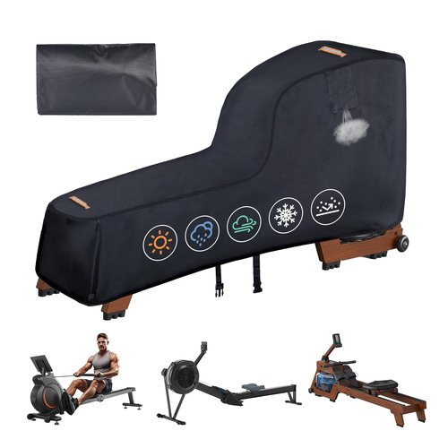 Rowing Machine Cover - 420D Heavy Duty Outdoor Protective Cover for Concept 2 Fitness Equipment With Waterproof Strip, Windproof Buckle, 2 Handles - Accessories Fit for Concept 2 Rower