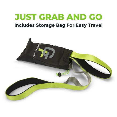 Gradient Fitness Stretching Strap for Physical Therapy, 12 Multi-Loop Stretch Strap 1.5" W x 8' L, Neoprene Handles, Physical Therapy Equipment, Yoga Straps for Stretching, Leg Stretcher, (Green/Grey)