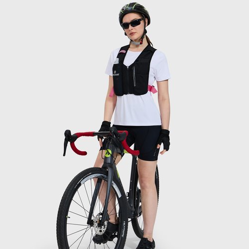 Nepest Running Vest for Women, Hydration Vest with 500ml Soft Flask, Reflective Vest for Cycling, 5.6oz Ultra-Thin Mesh Fabric, Pink