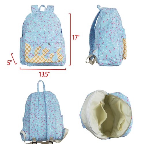 AUPYOOAUP BA0297 blue splatter ice cream drip backpack bag