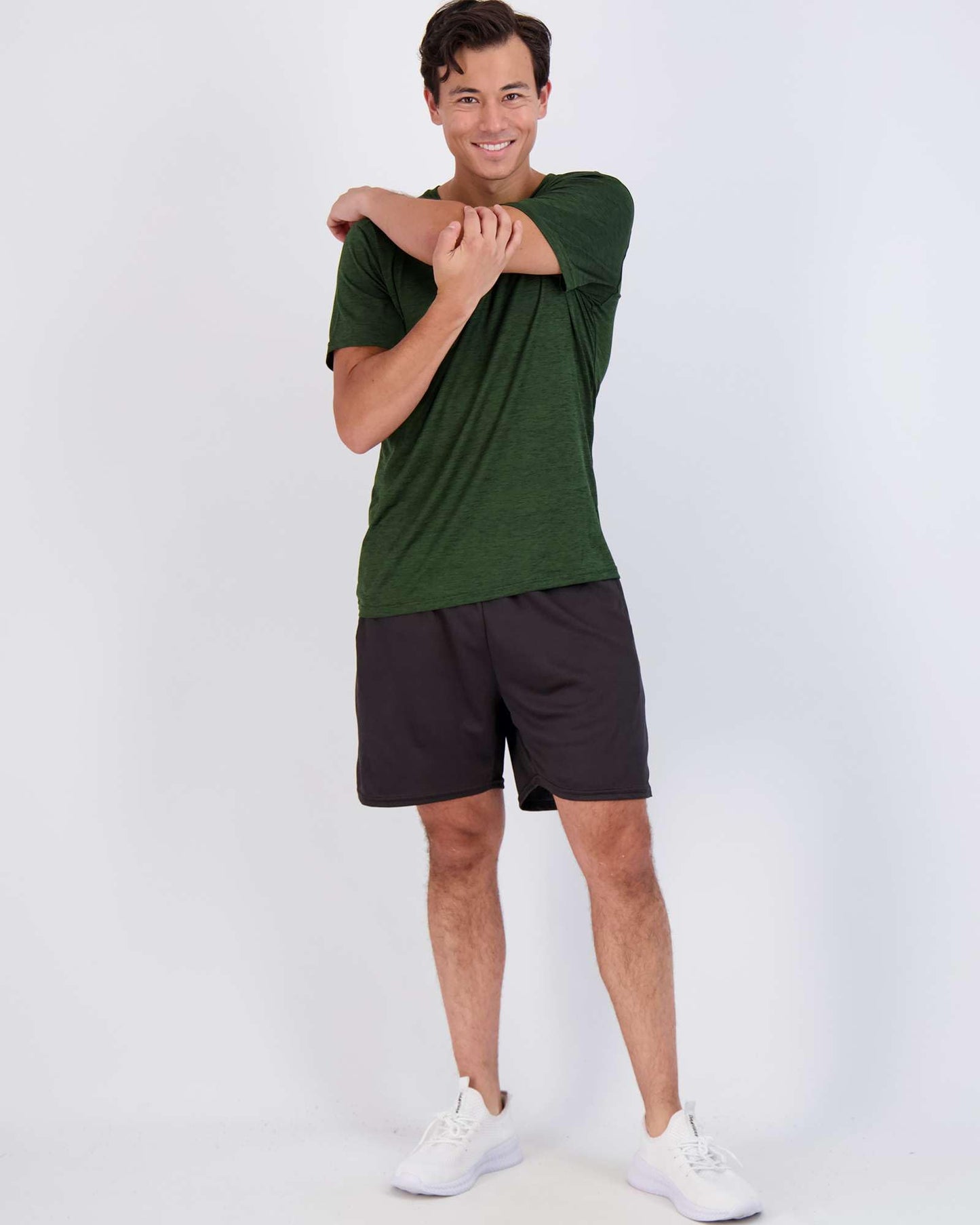 Real Essentials 5 Pack: Men's Dry-Fit Short Sleeve Crew Neck T Shirts Fitness Running Gym Workout Cool Exercise Athletic Tee, Set 11, Small