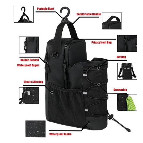Gtzzot Magnetic Gym Bag for Men and Women with Water Bottle Holder | Sling Strap Carrier with 4 Strong Magnets Secure Hydration | Crossbody pouch with Phone Pocket for Travel & Sport Accessories