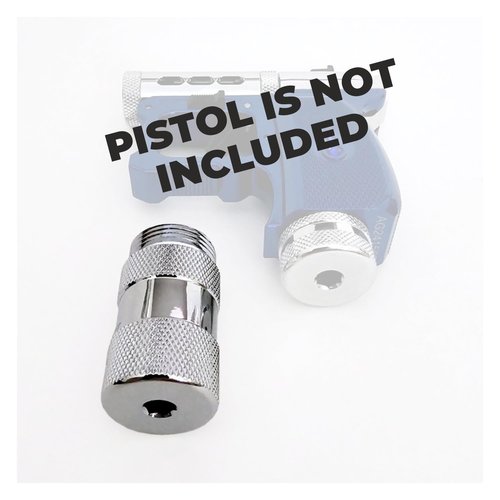 Hawki Gem 8g to 12g CO2 Adaptor, Chrome-Plated for Hawki Gem Air Pistol