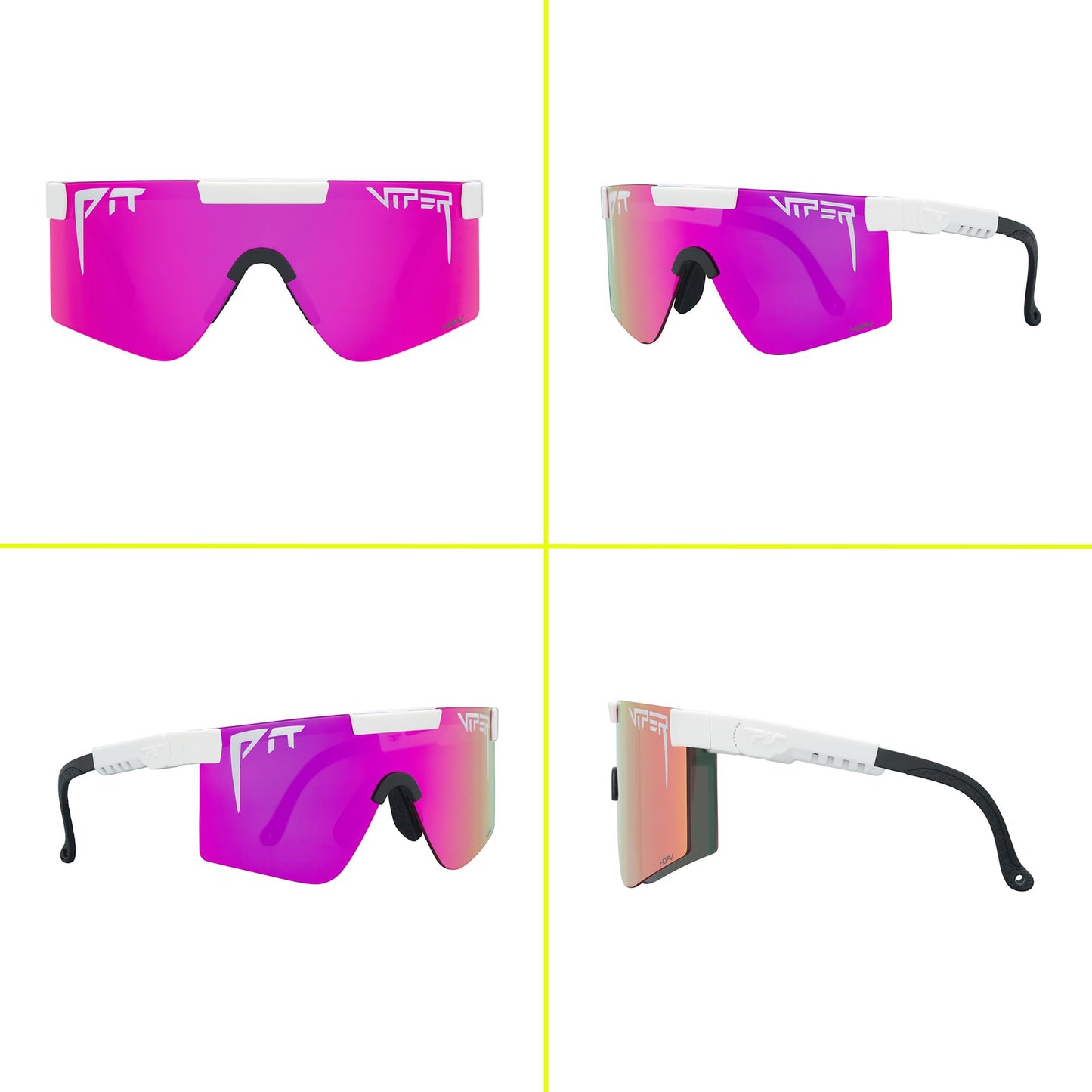 Pit Viper Sunglasses I The Original 2.0 I Wide Fit I HDPV Polarized Lens, Indestructible Frame I Turbo Adjustable for Perfect Fit I Micro Fiber Bag & Retainer Straps I Pink Lens, White Frame