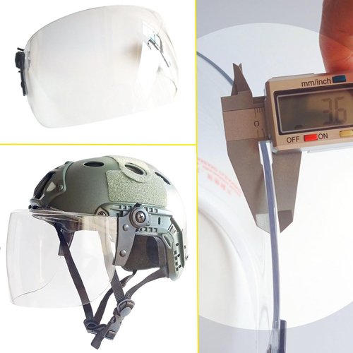 Tactical Airsoft PJ Type Fast Helmet with Face Shield Visor and Lower Guard Mesh Half Face Mask with Ear Cover (OD Green)