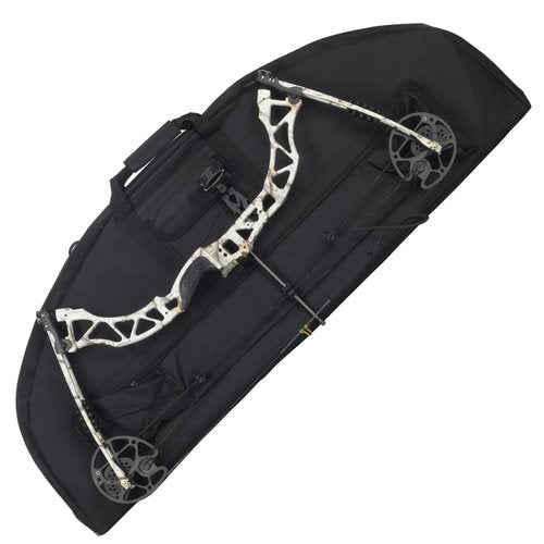 FENJANER Archery Compound Bow Case Soft Bow Bag with Arrow Quiver Light-Weight Bow Carry Bag with Adjustable Shoulder Strap & Backpack Straps for Adults Hunting and Target Practice (45", Black)