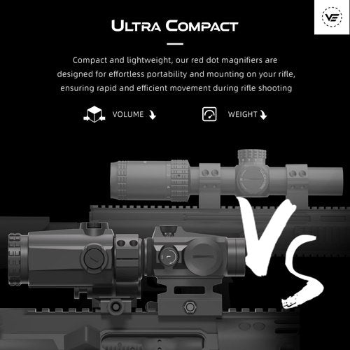 Vector Optics 1x22 Red Dot Scope with 3X Magnifier Combo, Compact Reflex Sight, Quick Detach, 3 MOA Dot Size w/Picatinny Mount