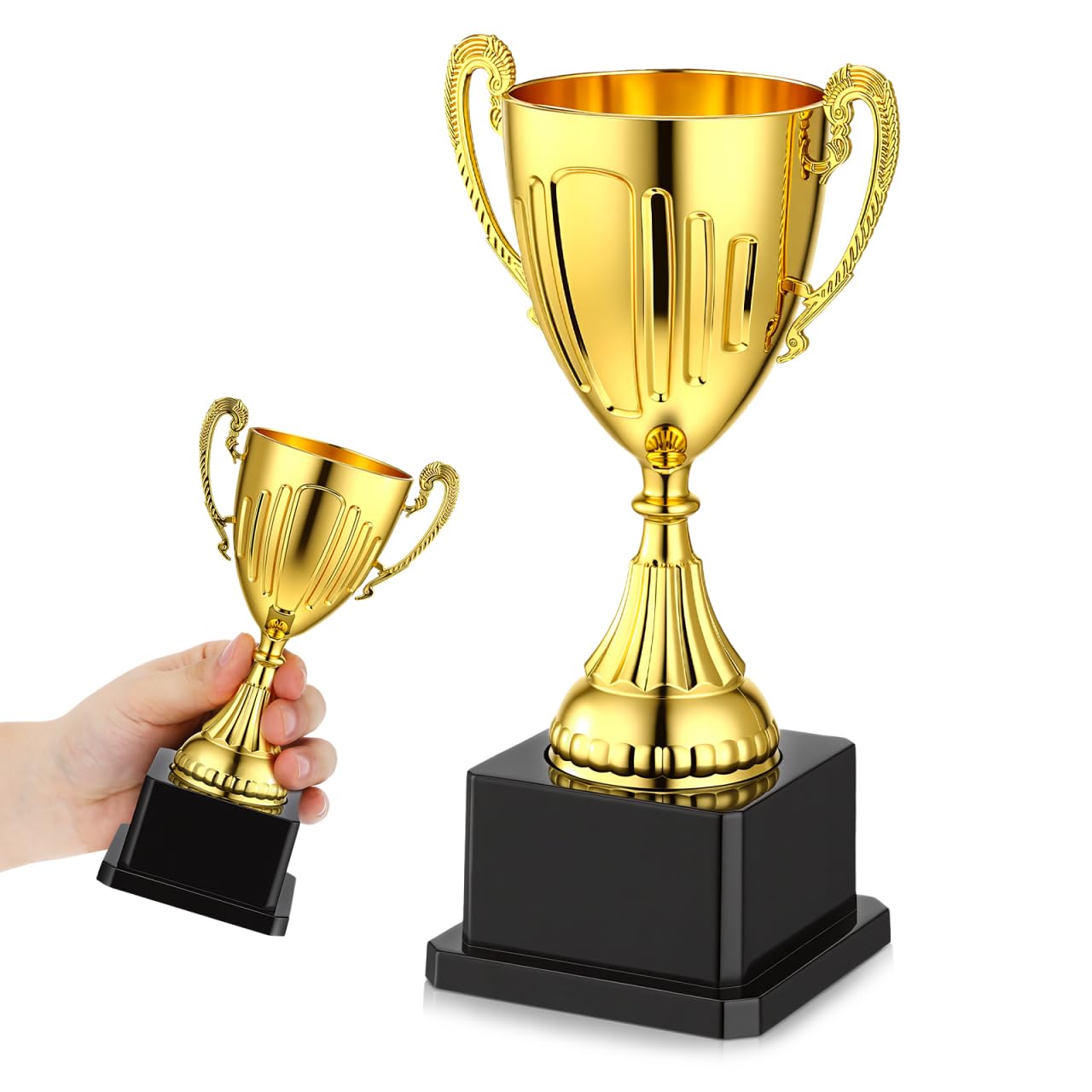 NOLITOY Gold Trophy Award, 7.4 Inch Plastic Trophy Cup for Sports