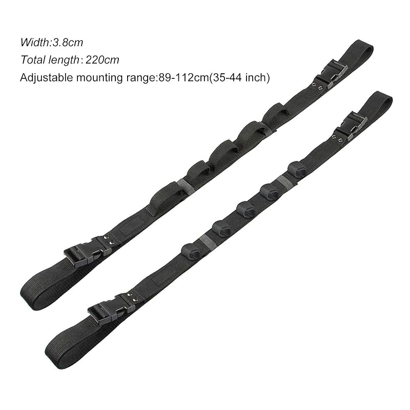 Vehicle Fishing Rod Rack, 5 Rod Capacity, Adjustable 86.6 Inch Car Rod Carrier