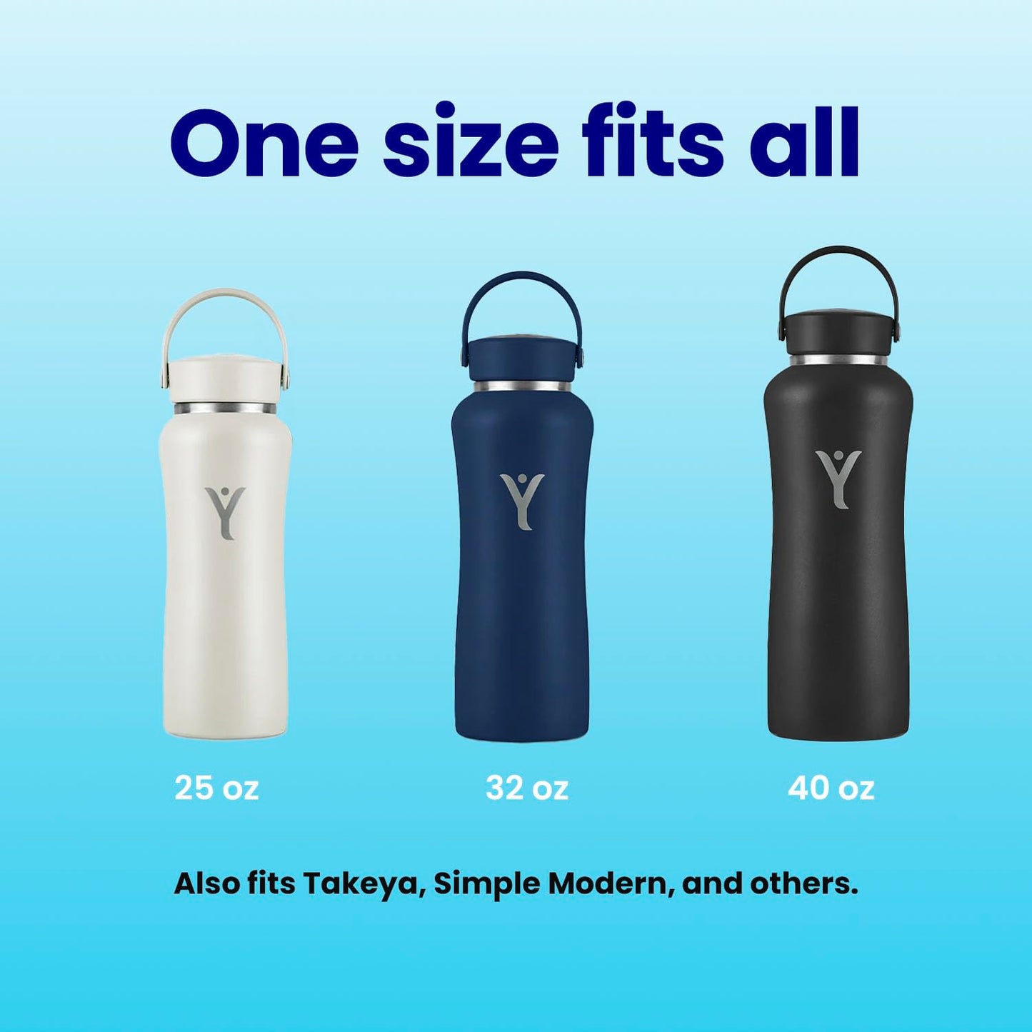 DYLN Straw Sports Cap, Compatible with 40, 32, 25 oz DYLN Bottles, Straw Lid, Water Bottle Lid Replacement, Leak-Free Design Water Bottle Lid, Galaxy Blue