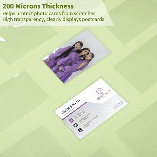 400 Pcs Kpop Photocard Sleeves 58×89mm Clear Photo Card Sleeves PVC Free & Acid Free Photocards Holder for Kpop Albums Photo Cards