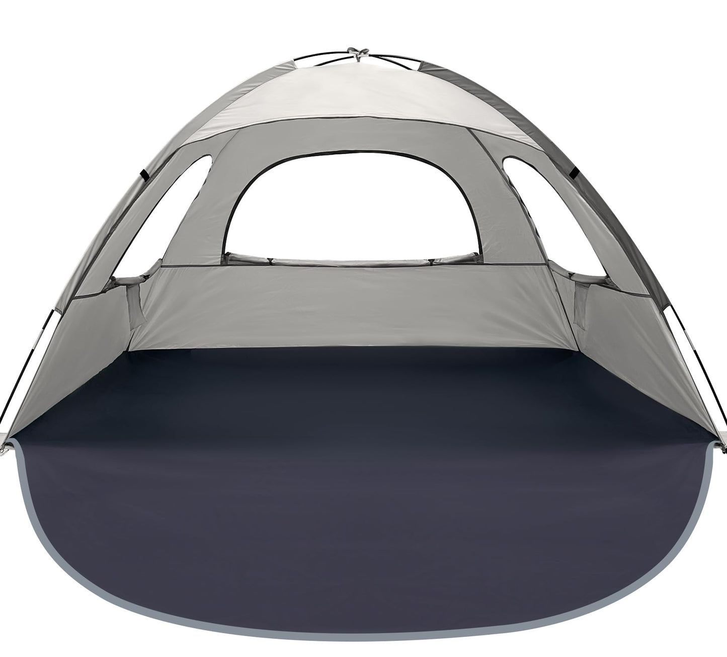 WhiteFang Beach Tent Anti-UV Portable Sun Shade Shelter for 6 Person, Extendable Floor with 3 Ventilating Mesh Windows Plus Carrying Bag, Stakes and Guy Lines (Baby's Breath)