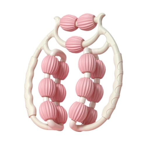 Leg Massager Roller Deep Tissue Massage Tool Foam Roller Handheld for Bodybuilding, Indoor, Pink