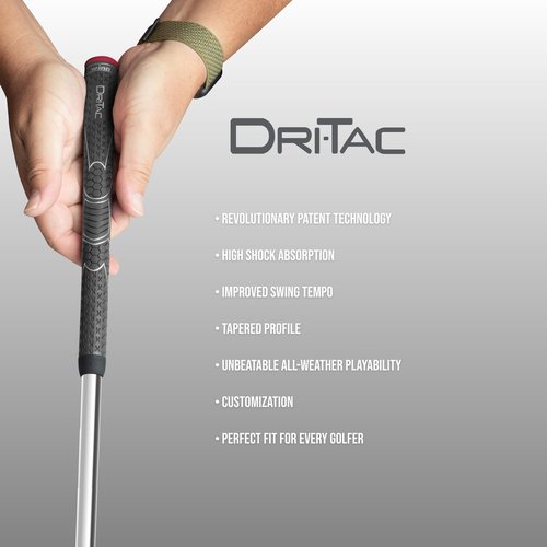 Winn Grips Dri-Tac 13 Piece Midsize (+1/16") Dark Gray Golf Grip Bundle - Comfortable feel Tackiness Non-slip for All-Weather conditions - Shock Absorption for Arthritic and Hand Fatigue Sufferers - Winn Dry polymer material - Advanced vertical seam