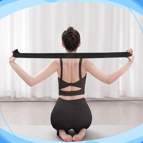 Extrapins 10 Pcs Yoga Strap for Stretching,6 Ft Exercise Adjustable Straps,Yoga Bands with Safe Adjustable D Ring Buckle,Non Elastic Yoga Belt for Pilates Gym Workouts,Physical Therapy,Black (Black)