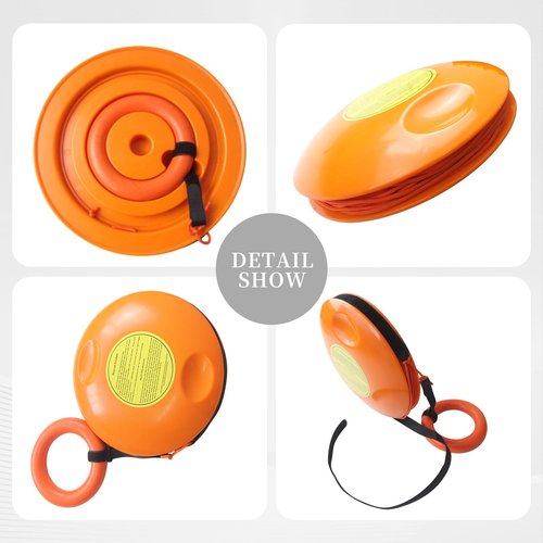 YUPINZHENAI Throwable Emergency Rescue Disc for Water and Ice Emergencies Rescue Equipment, 131ft Rescue Rope, Throwable Device for Kayaking and Rafting, Safety Equipment for Raft and Boat