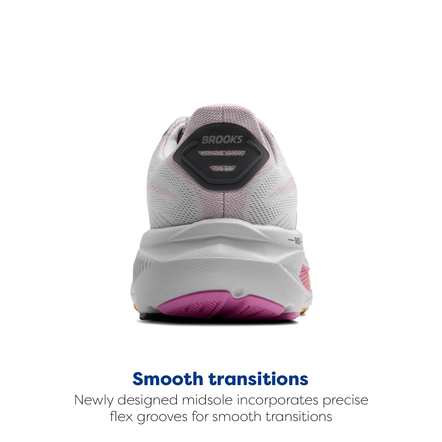 Brooks Women’s Ghost 17 Neutral Running Shoe - Oyster/Apricot/Pink - 8 Narrow