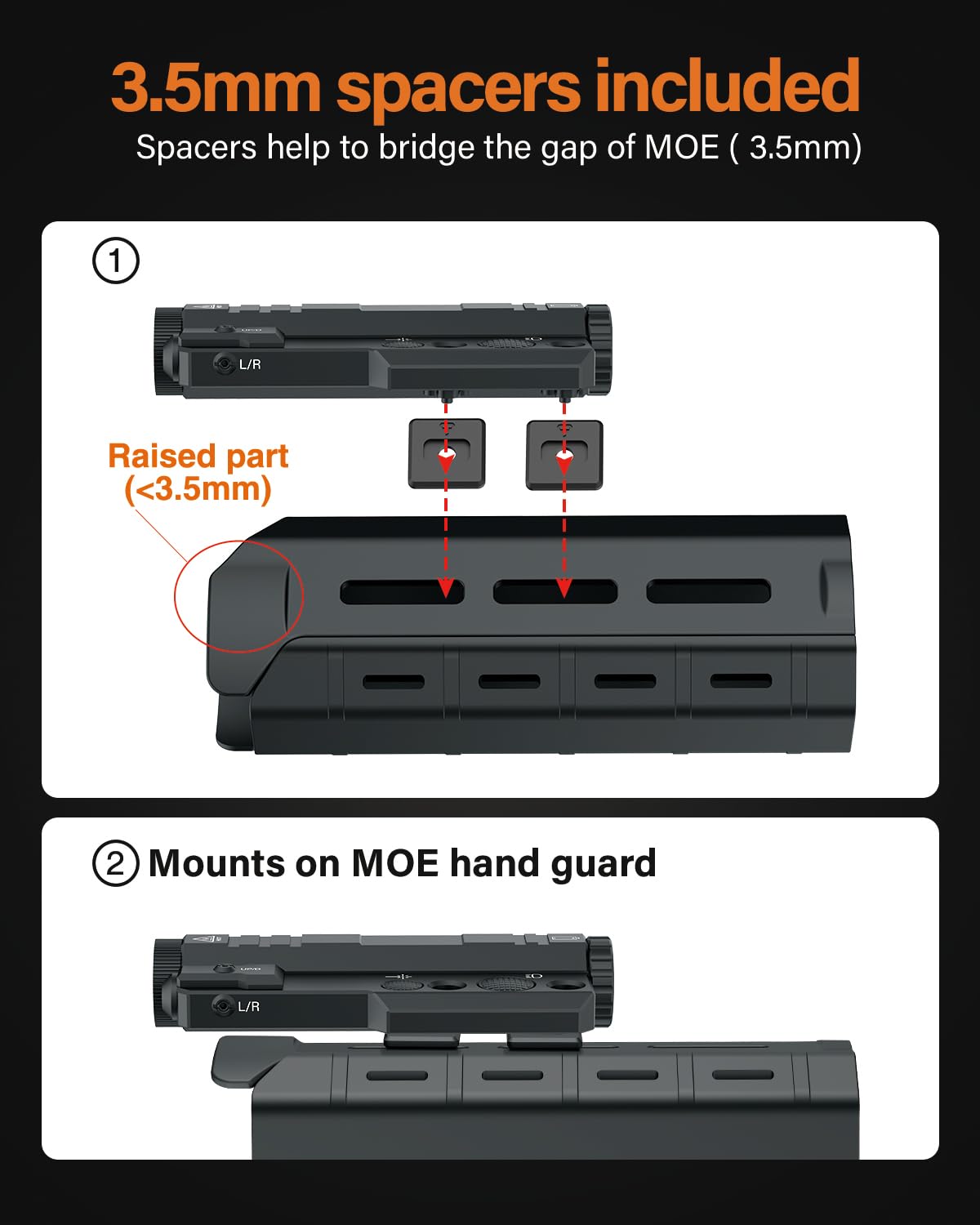 TOUGHSOUL Mlok Flashlight Laser Sight Combo, 1450 Lumen Max Light with Green Laser, Momentary Strobe Function Replaceable Battery Included